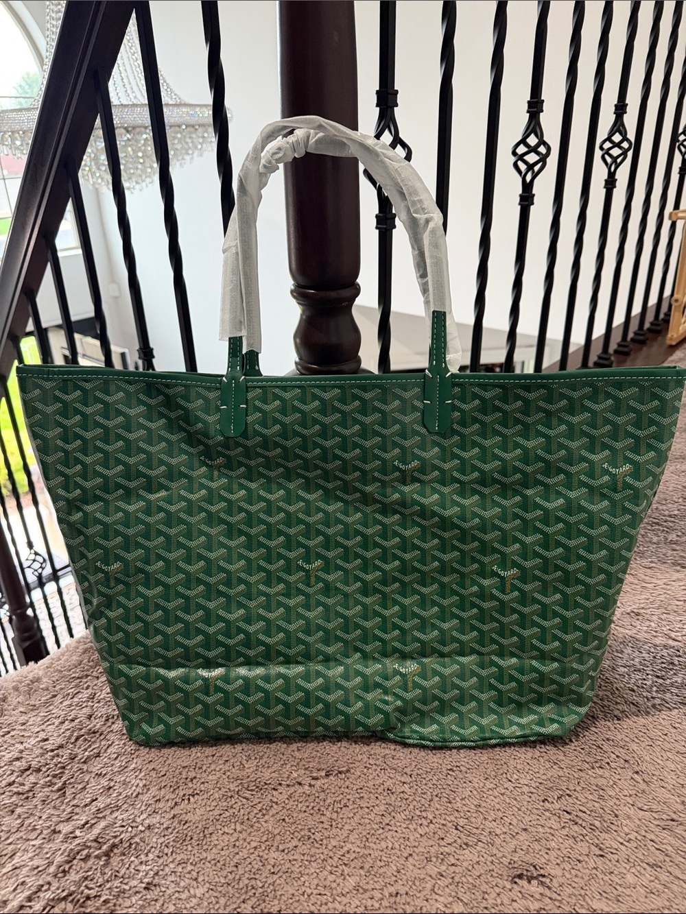 Goyard Green Patterned St. Louis Tote